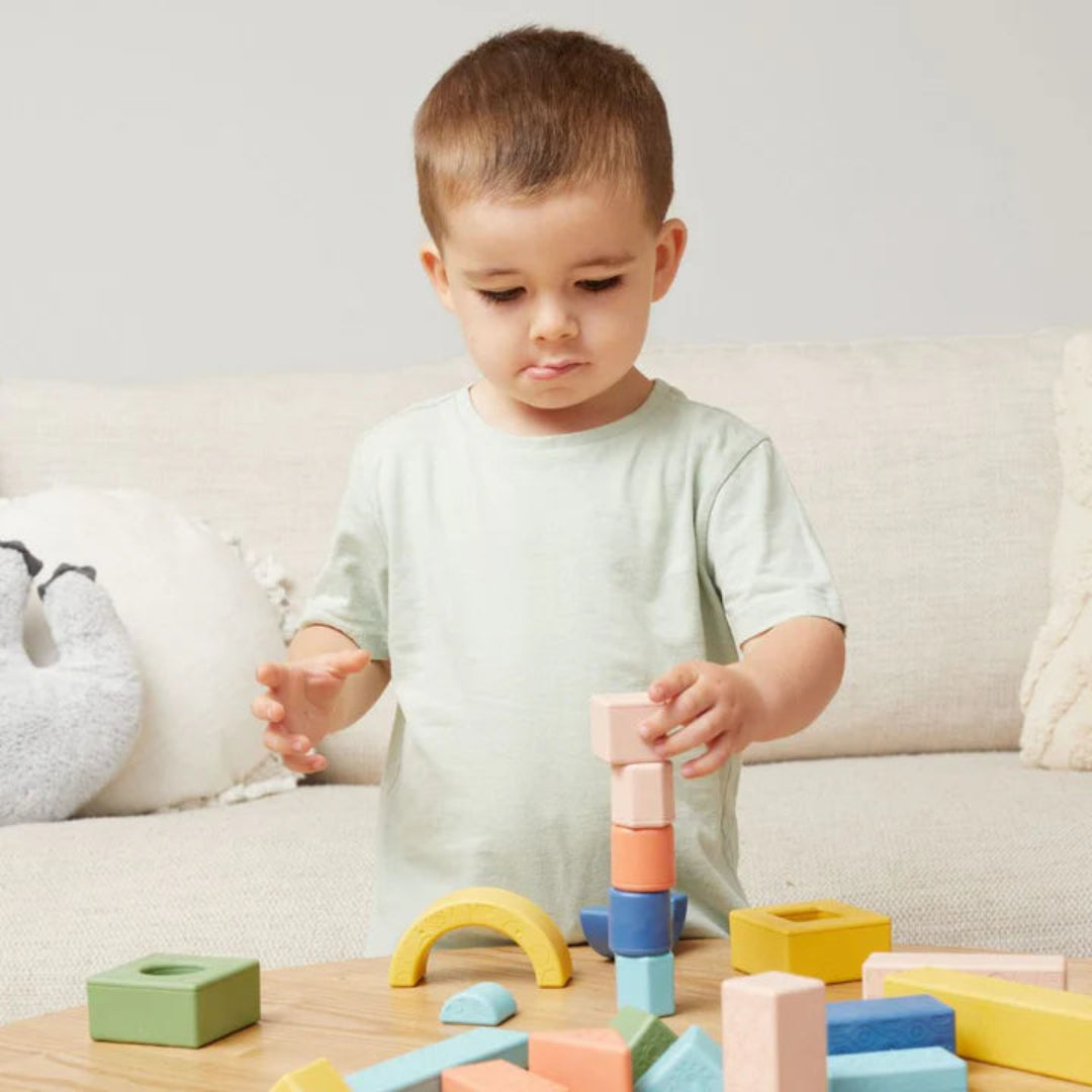 Tiger Tribe Eco-Friendly Rattle & Stack Bio Blocks: Sensory Fun for Little Hands - Atelier Yvette
