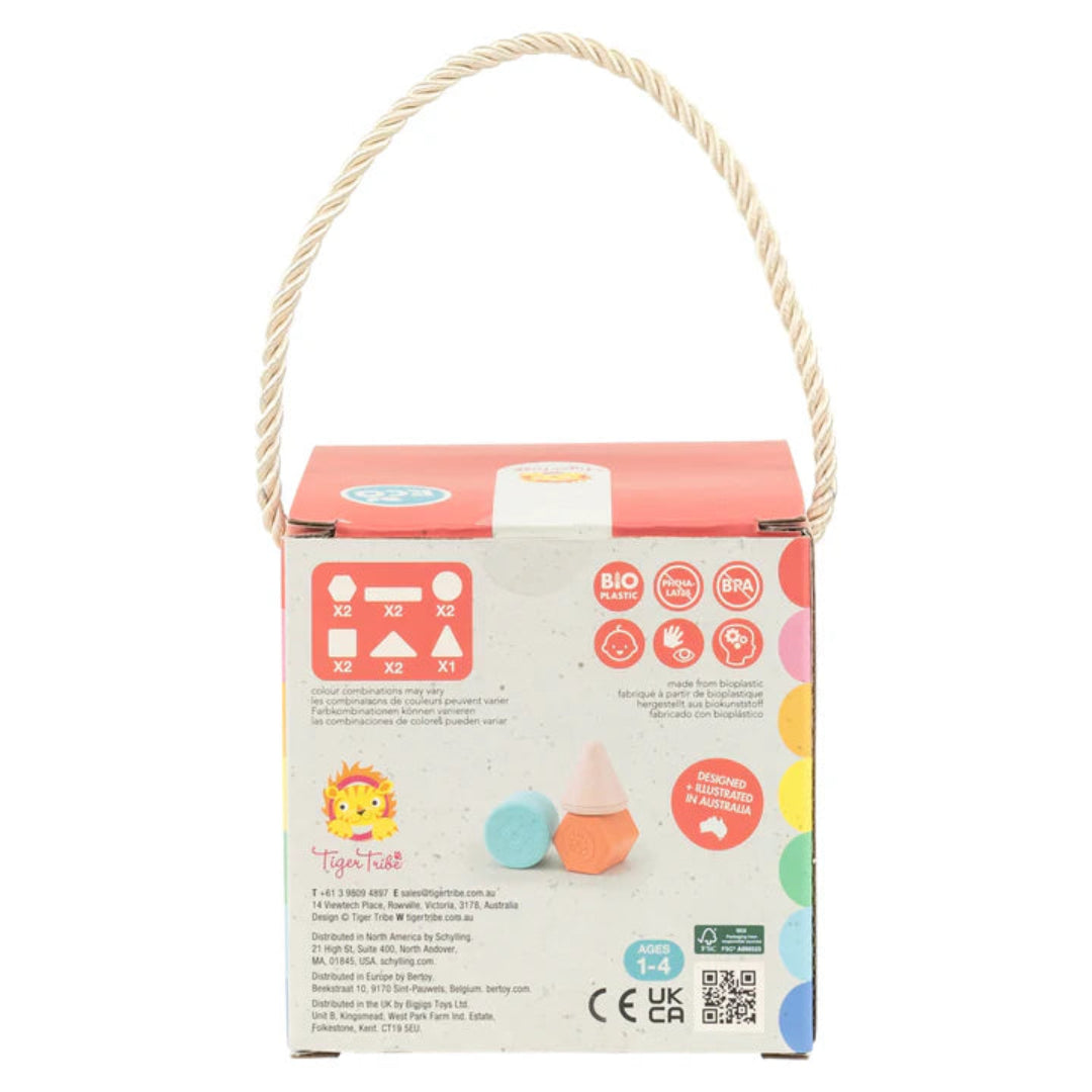 Tiger Tribe Eco-Friendly Rattle & Stack Bio Blocks: Sensory Fun for Little Hands - Atelier Yvette