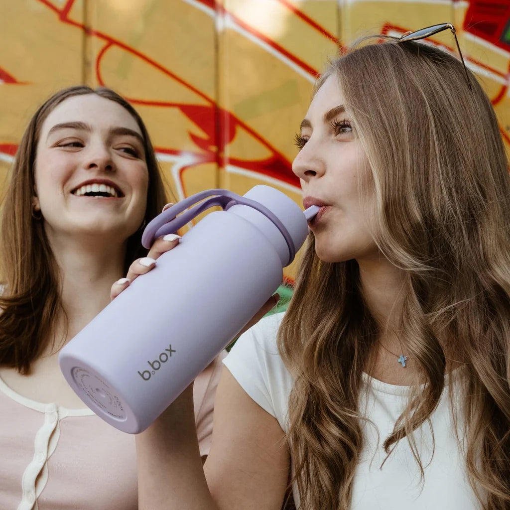Insulated flip top 1L bottle - lilac love