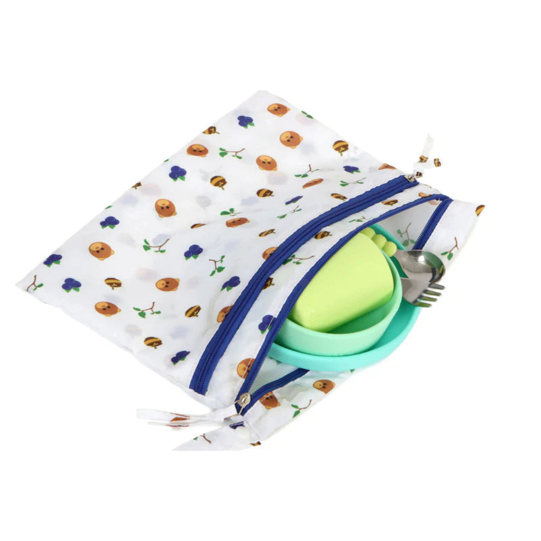 Melii Waterproof Wet Bags White & Navy Bear