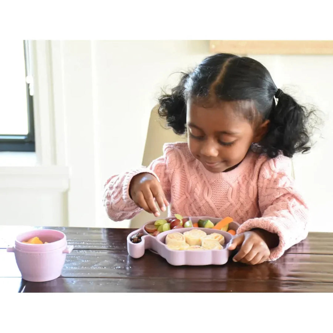 Melii - Divided Silicone Suction Plate - Purple Cat