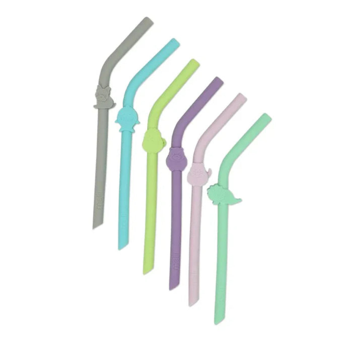 Melii Animal Shaped Silicone Straws for Kids - Set of 6