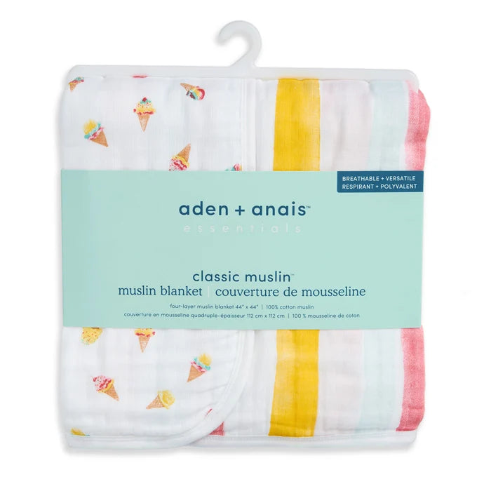 Essentials cotton muslin blanket - icecream dreams