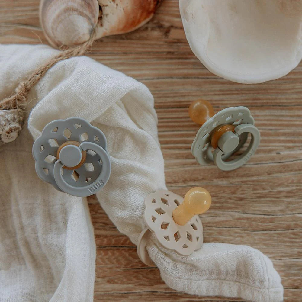 Bibs Boheme Pacifier 2 Pack- Cloud/Blush - Atelier Yvette