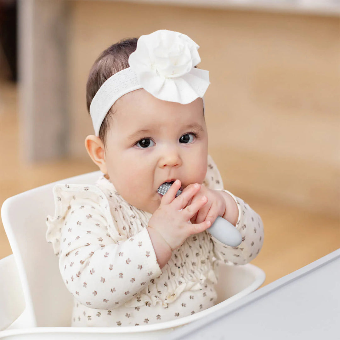 Baby-Led -Toothbrush+Tongue Depressor- Pewter