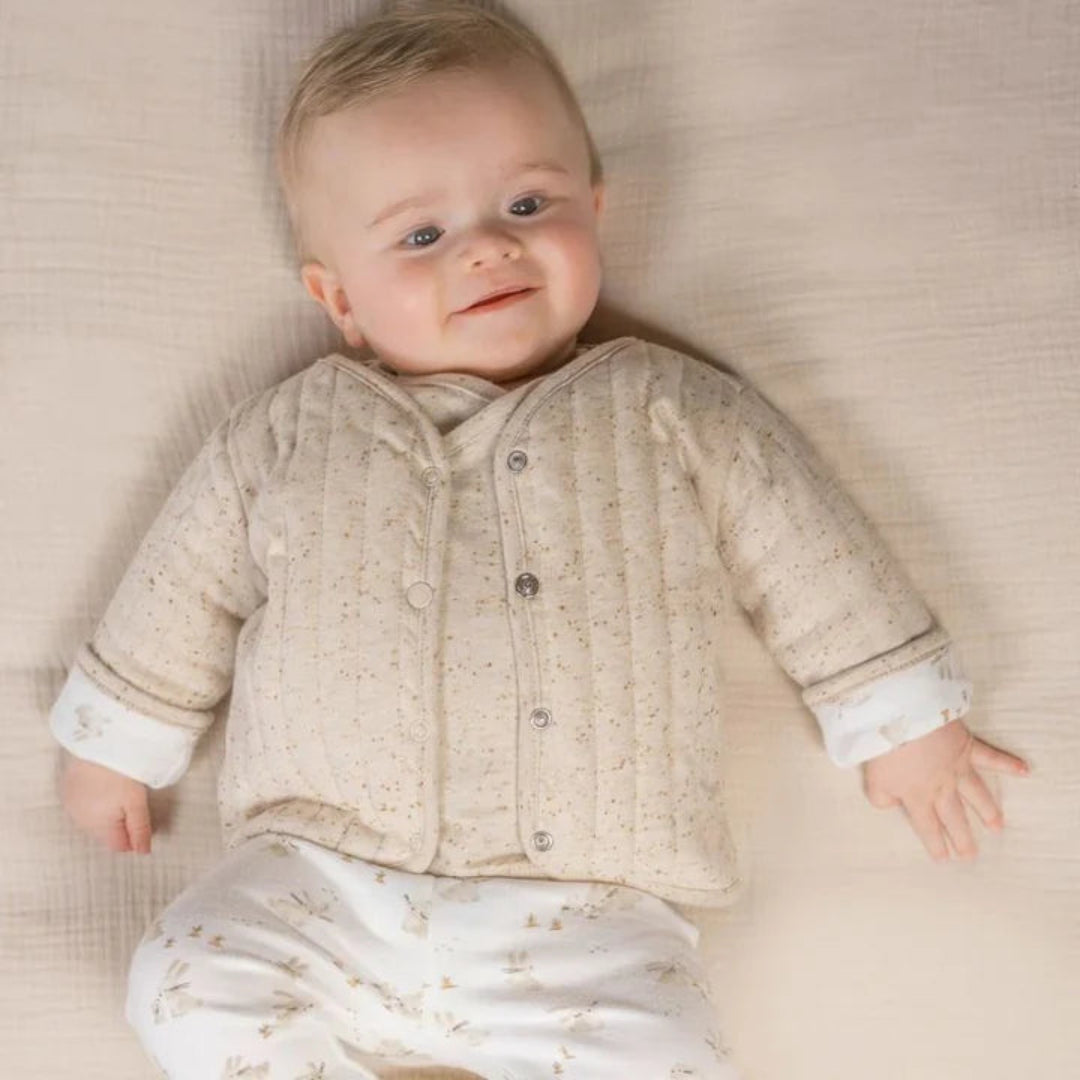 Little Dutch Reversible Cardigan - Baby Bunny / Sand - 6-9 Months × 1 - Atelier Yvette
