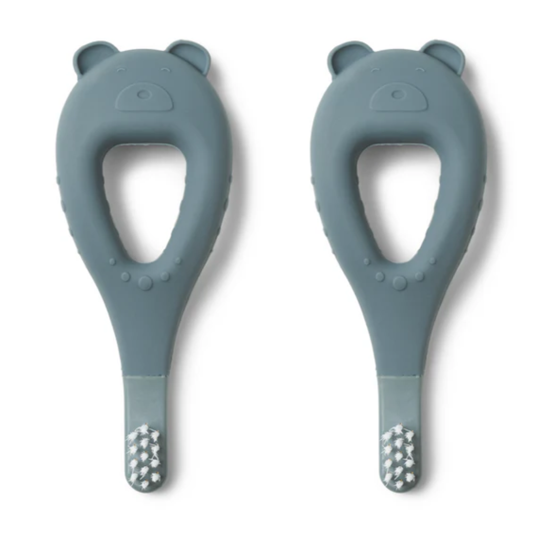 Liewood Janelle Bear Toothbrush 2-Pack - Whale blue - Atelier Yvette