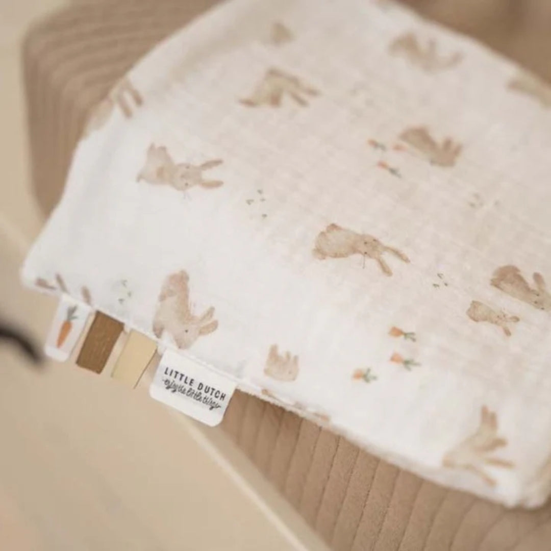 Little Dutch Washcloths Set Muslin Baby Bunny / Beige - Atelier Yvette