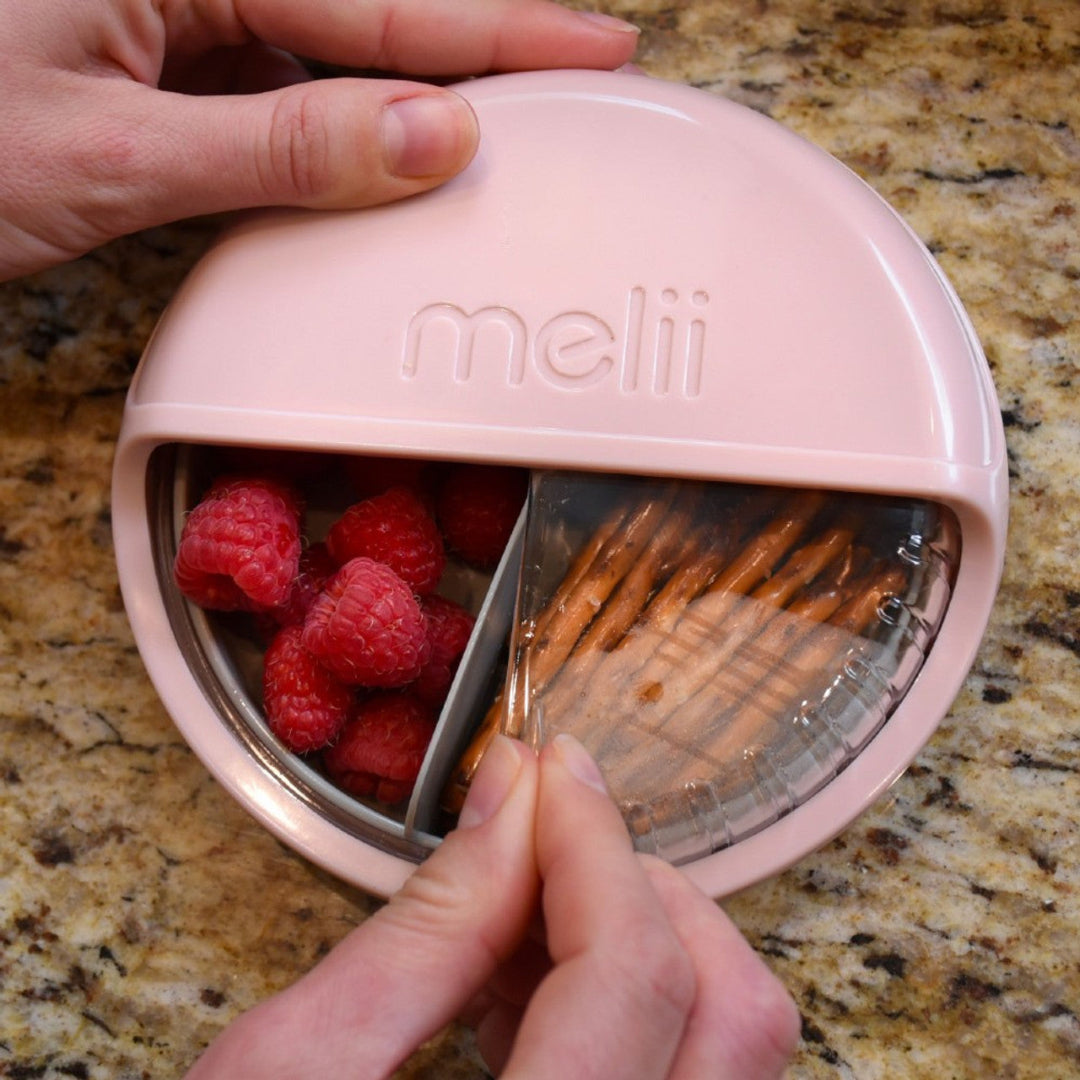 Melii - Spin 3 Compartment Snack Container - Pink