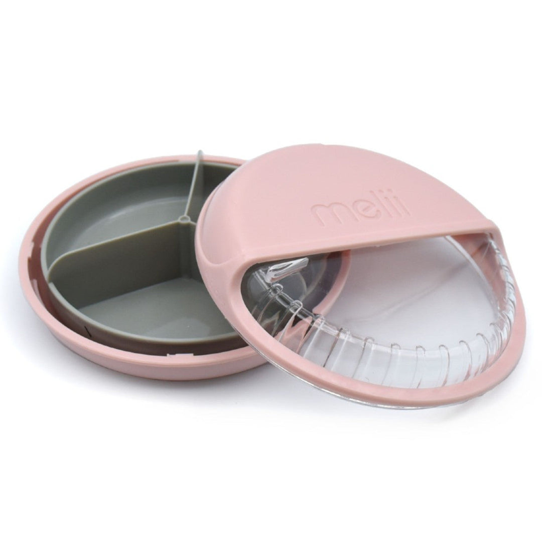 Melii - Spin 3 Compartment Snack Container - Pink