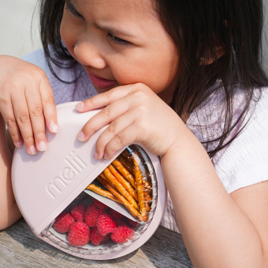 Melii - Spin 3 Compartment Snack Container - Pink
