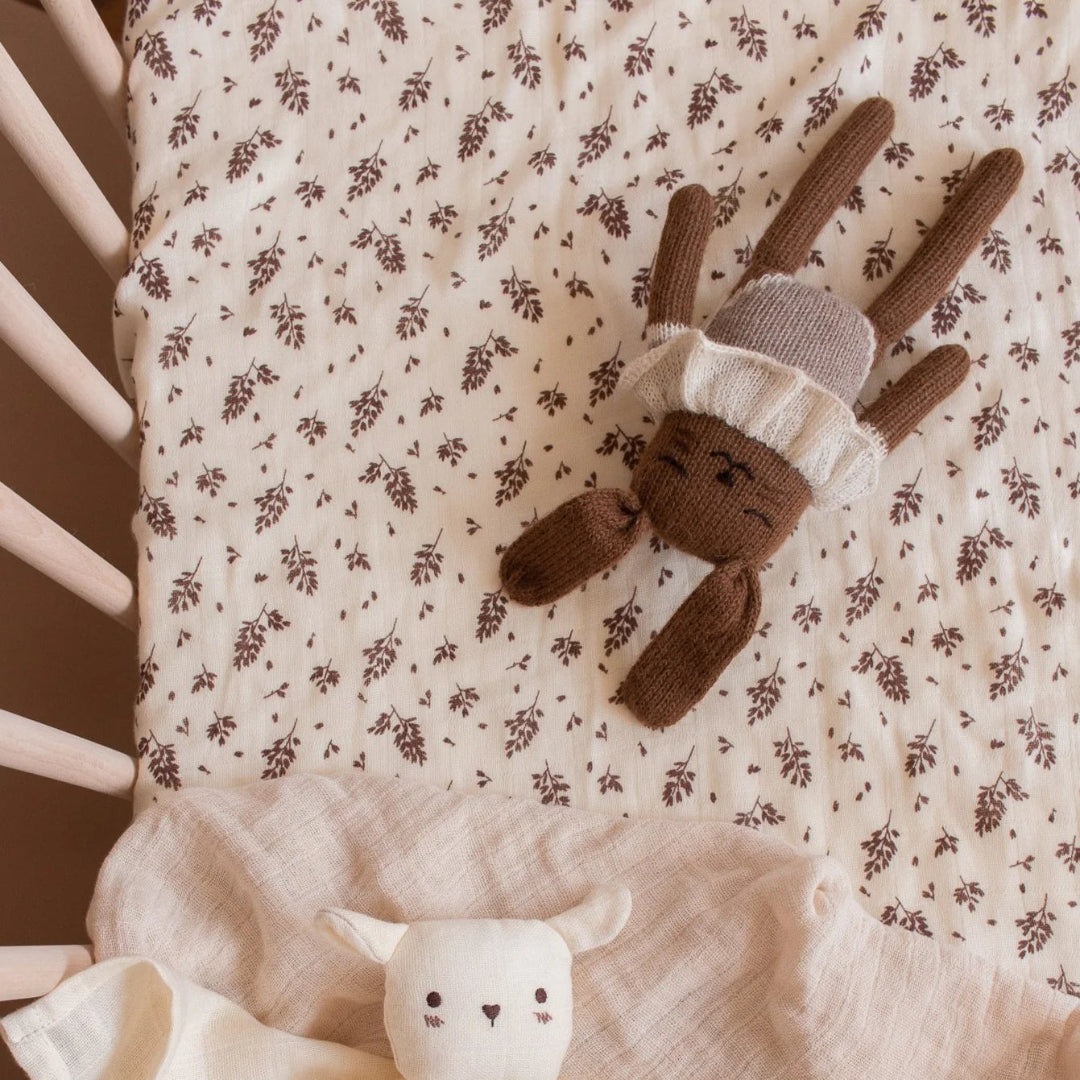 Main Sauvage Wildflower Muslin Fitted Sheet - Atelier Yvette