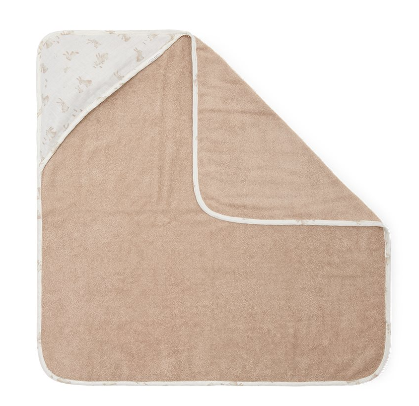 Little Dutch Newborn Naturals Hooded towel muslin Baby Bunny - 75 x 75 cm - Atelier Yvette