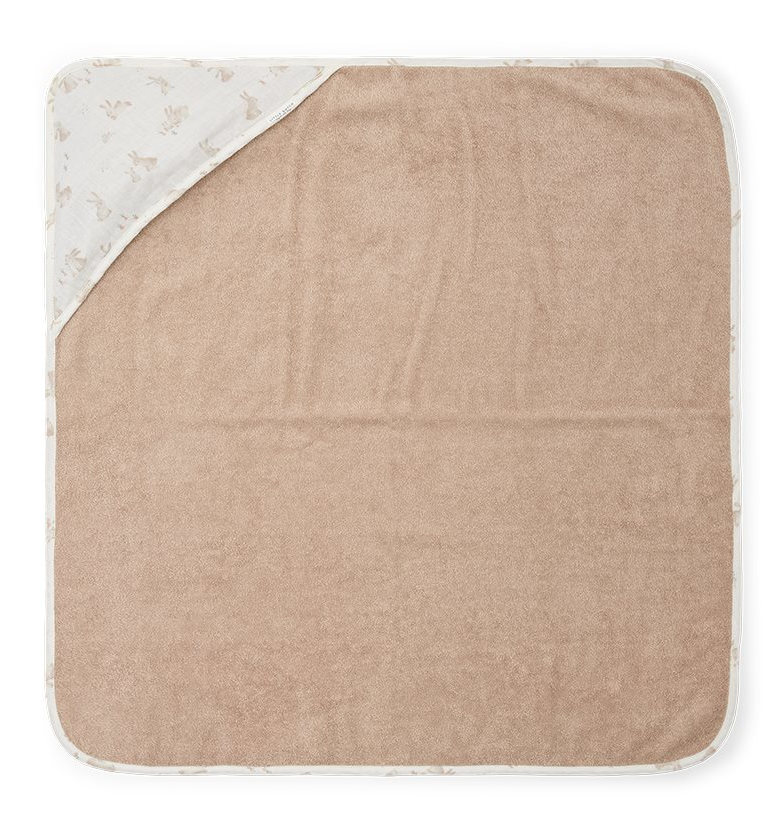 Little Dutch Newborn Naturals Hooded towel muslin Baby Bunny - 75 x 75 cm - Atelier Yvette