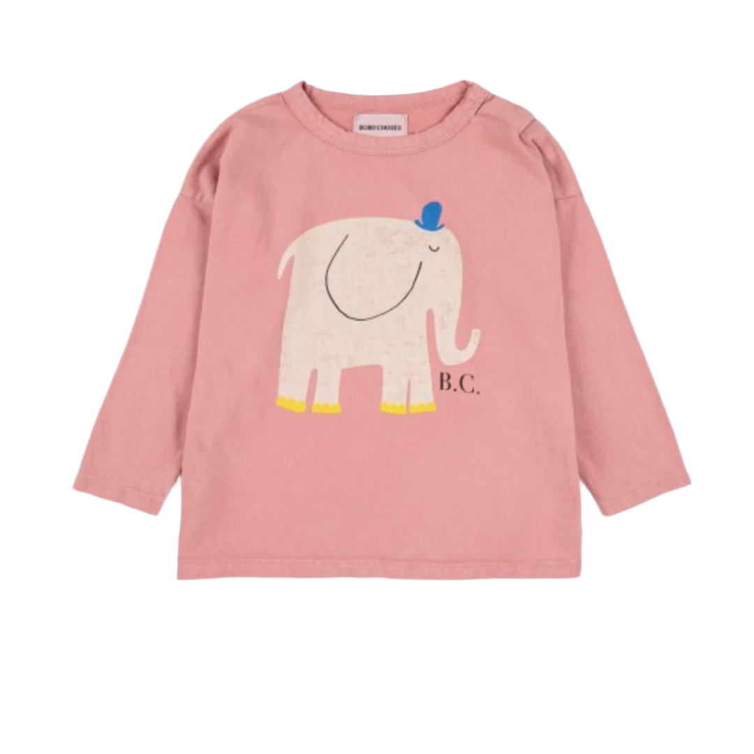 Bobo Choses Baby The Elephant Long Sleeve T-shirt - Atelier Yvette
