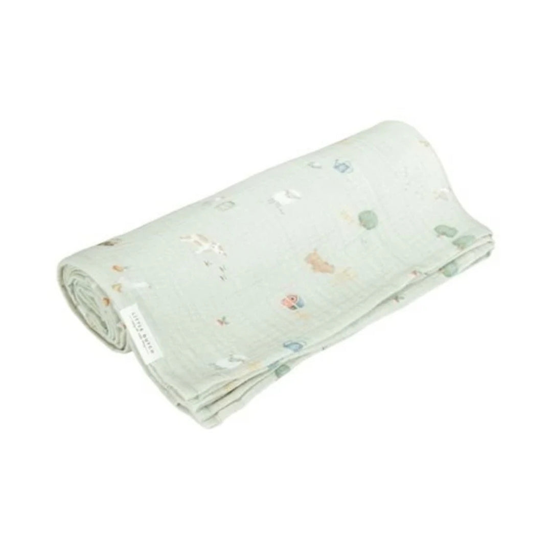Little Dutch Swaddle 120 x 120 cm Muslin Little Farm - Atelier Yvette