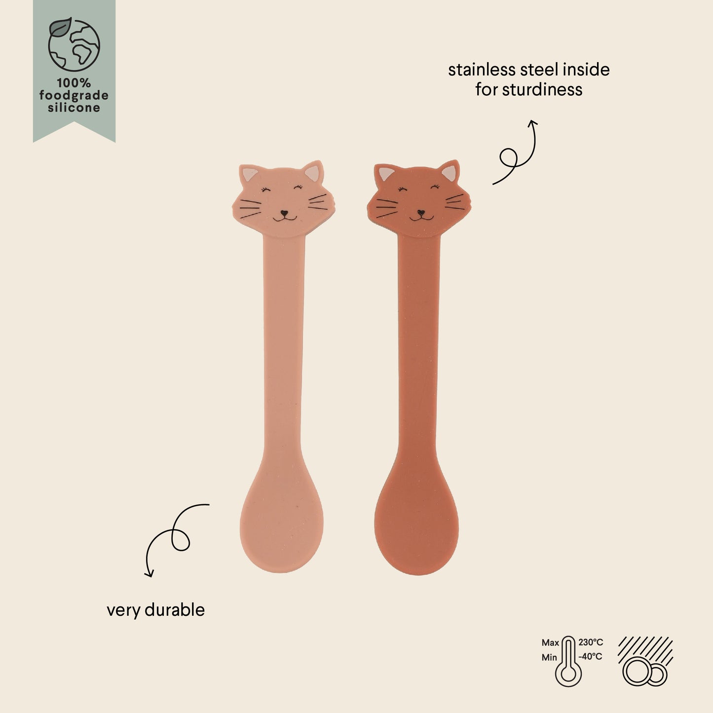 Trixie Silicone Spoon 2-Pack - Mrs. Cat - Atelier Yvette