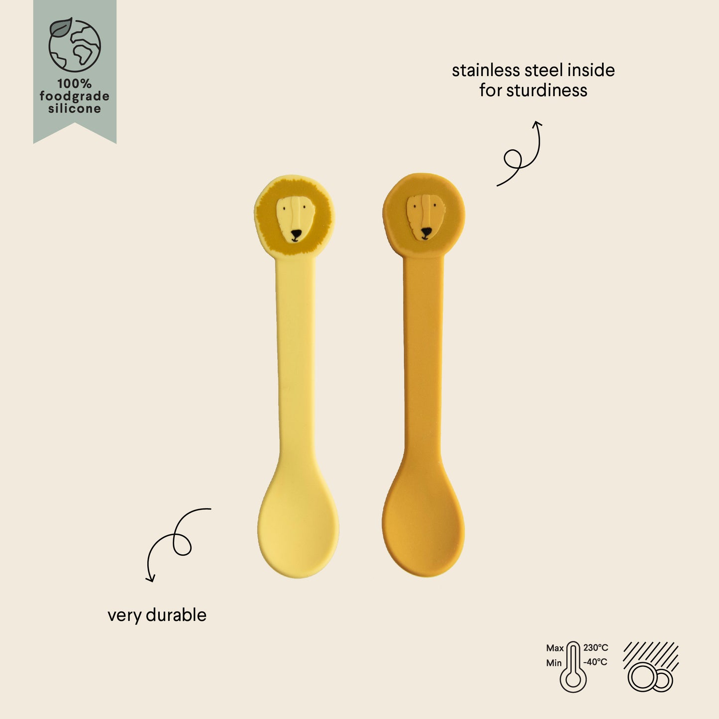 Trixie Silicone Spoon 2-Pack - Mr. Lion - Atelier Yvette