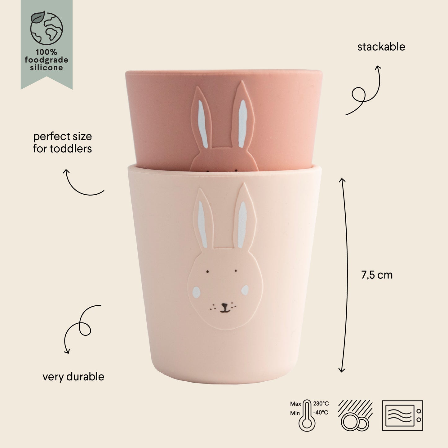 Trixie Silicone Cup 2-Pack - Mrs. Rabbit - Atelier Yvette