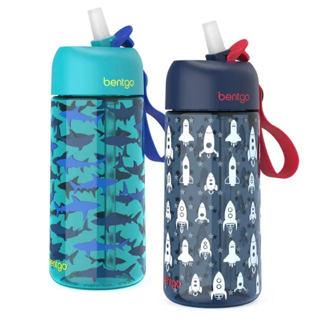 Bentgo - Kids Water Bottle Twin Pack 450 ml - Shark/Rockets - Atelier Yvette