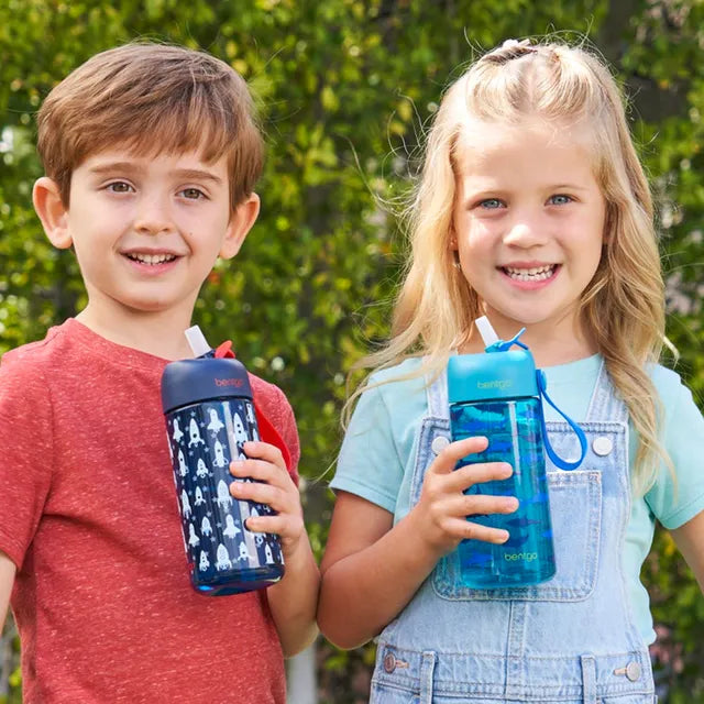 Bentgo - Kids Water Bottle Twin Pack 450 ml - Shark/Rockets - Atelier Yvette