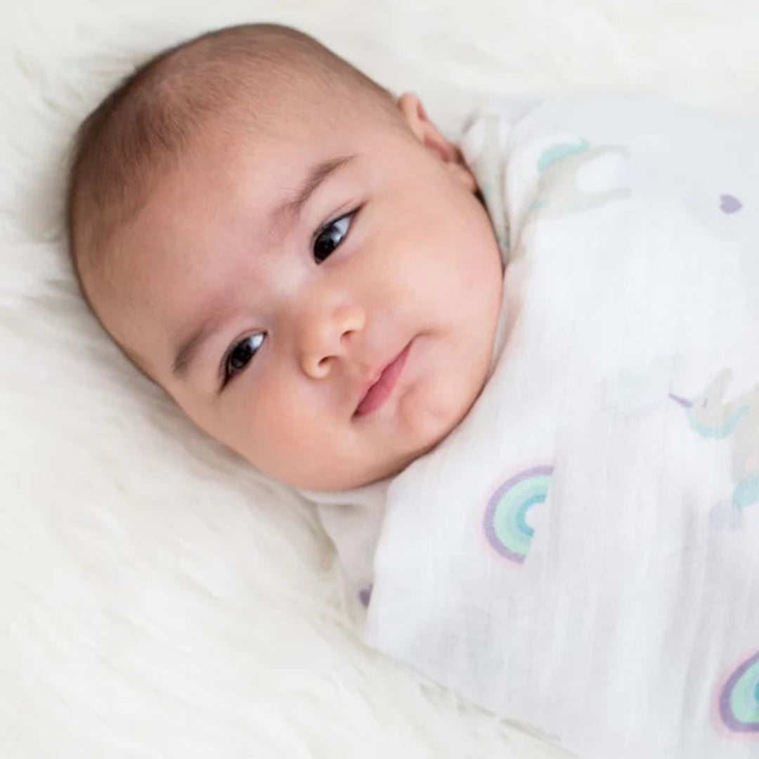 Cotton Muslin Swaddle-Rainbows