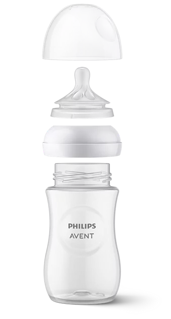 Natural Response Baby Bottle Starter Gift Set – 4 Bottles, Pacifier & Brush (SCD838/11)