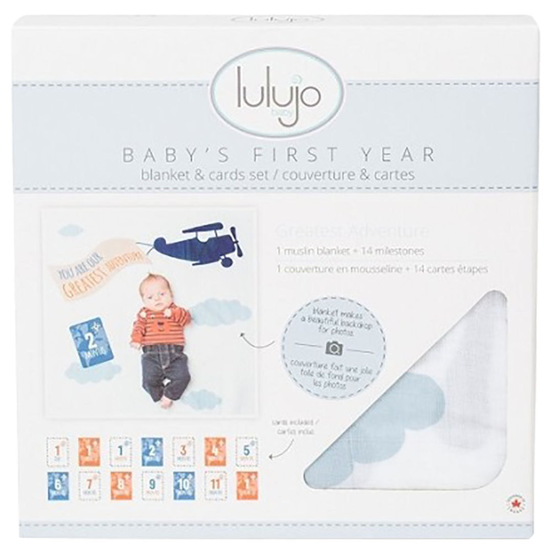 Lulujo - Baby's First Year Blanket & Cards Set - Greatest Adventure - Atelier Yvette