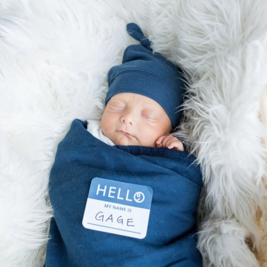 Hat & Swaddle Sets-Navy