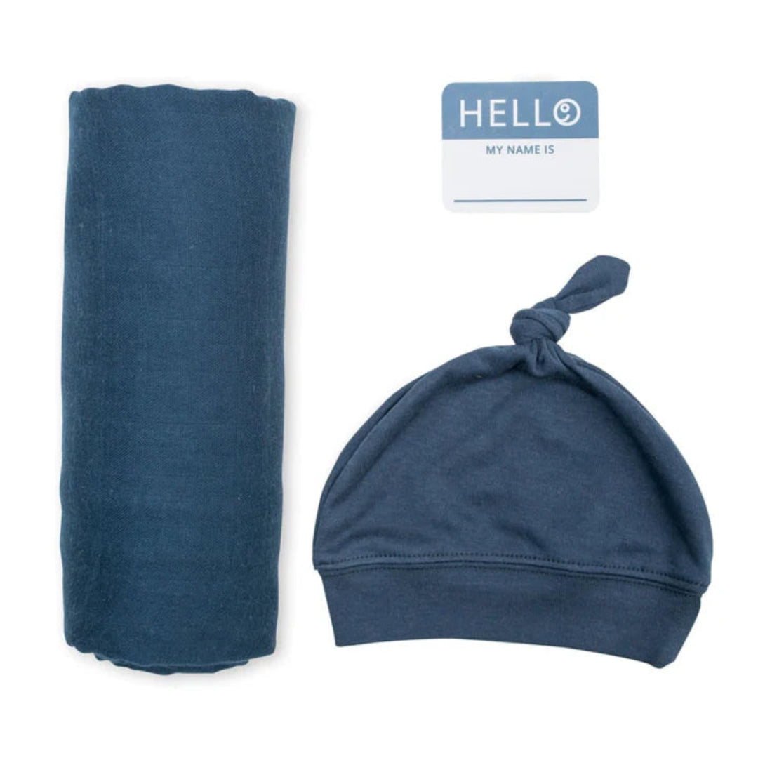 Hat & Swaddle Sets-Navy