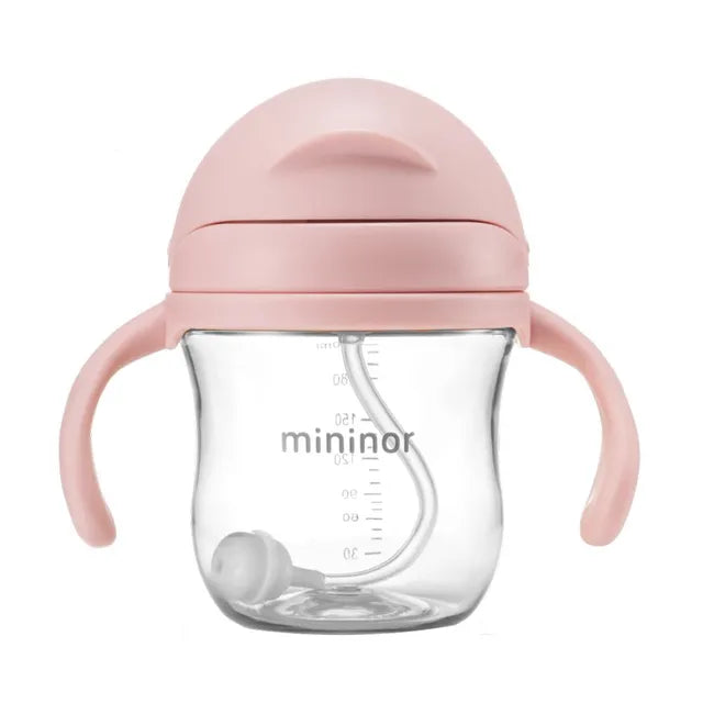 Mininor - Tritan Straw Bottle - 220ml - Nordic Sky Pink - Atelier Yvette