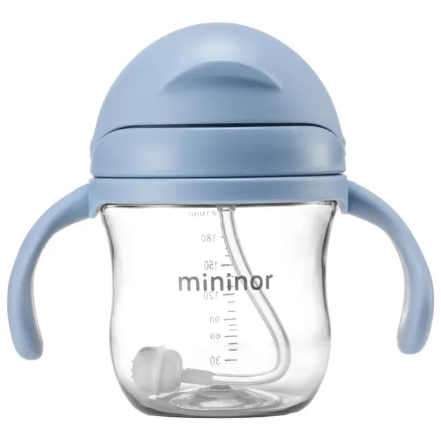 Mininor - Tritan Straw Bottle - 220ml - Nordic Sky Blue - Atelier Yvette