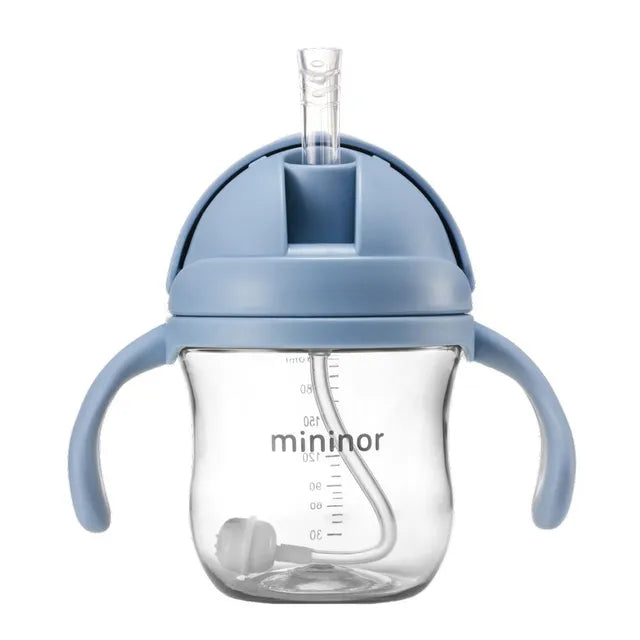 Mininor - Tritan Straw Bottle - 220ml - Nordic Sky Blue - Atelier Yvette