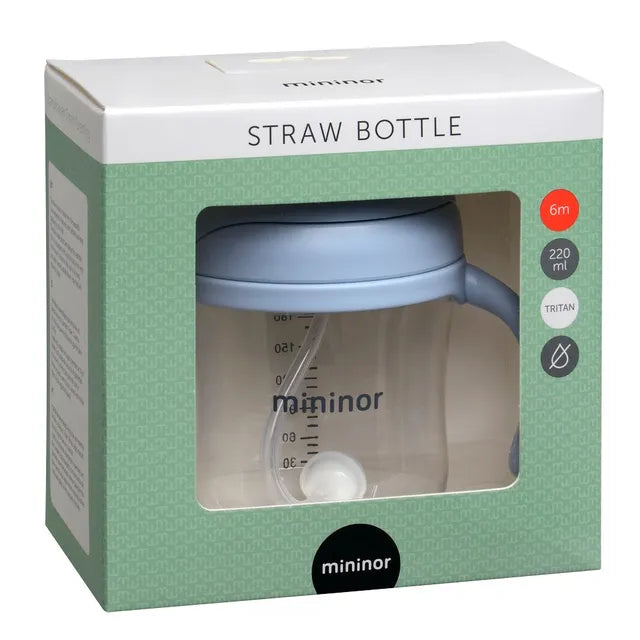 Mininor - Tritan Straw Bottle - 220ml - Nordic Sky Blue - Atelier Yvette