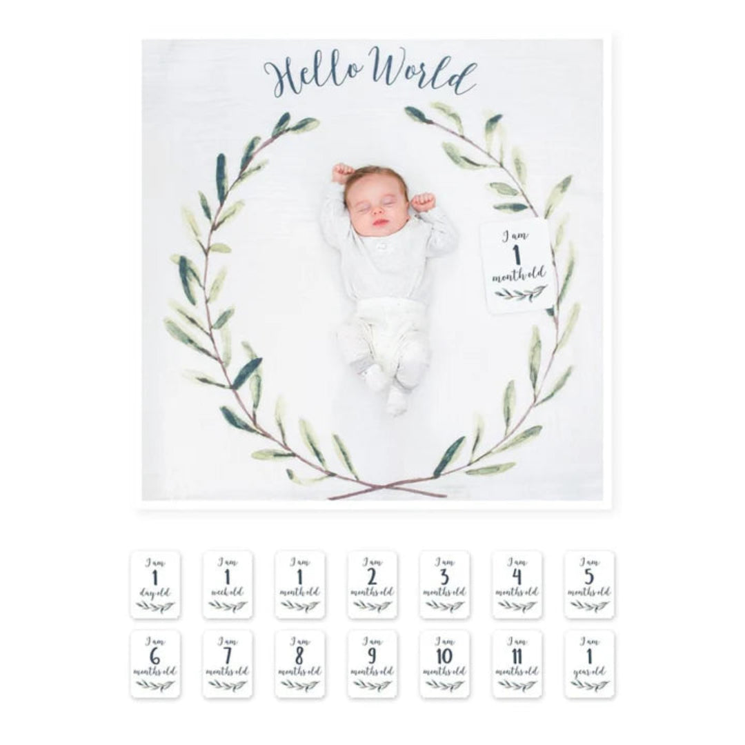 Baby’s First Year Hello World-Milestone Blanket