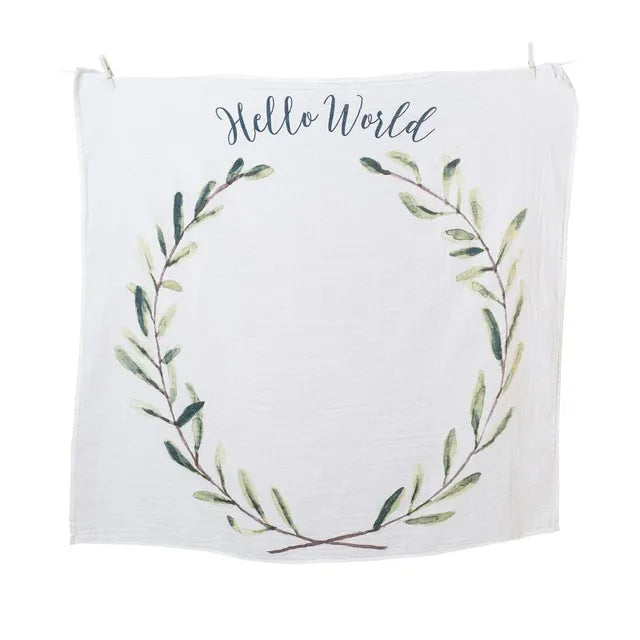Lulujo - Baby's First Year Blanket & Cards Set Hello World - Atelier Yvette
