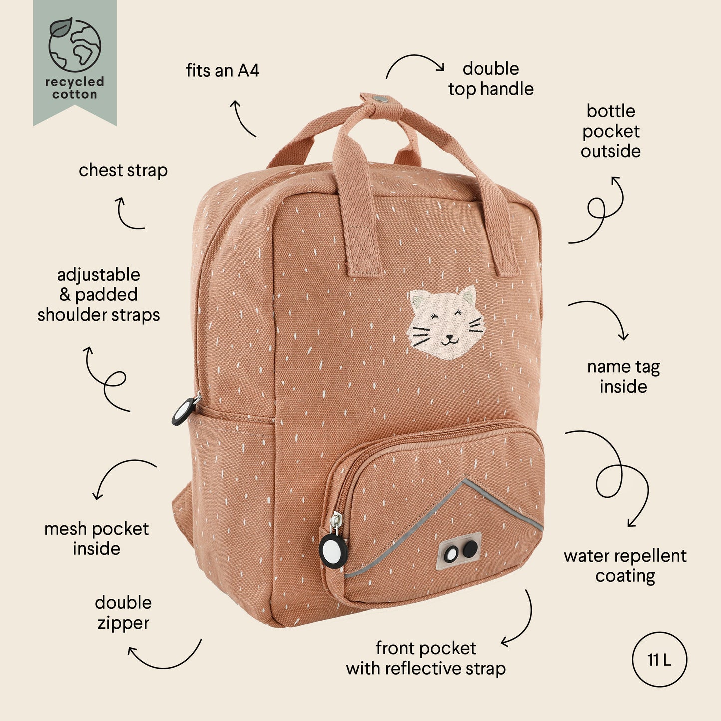Trixie- Backpack Large - Mrs. Cat