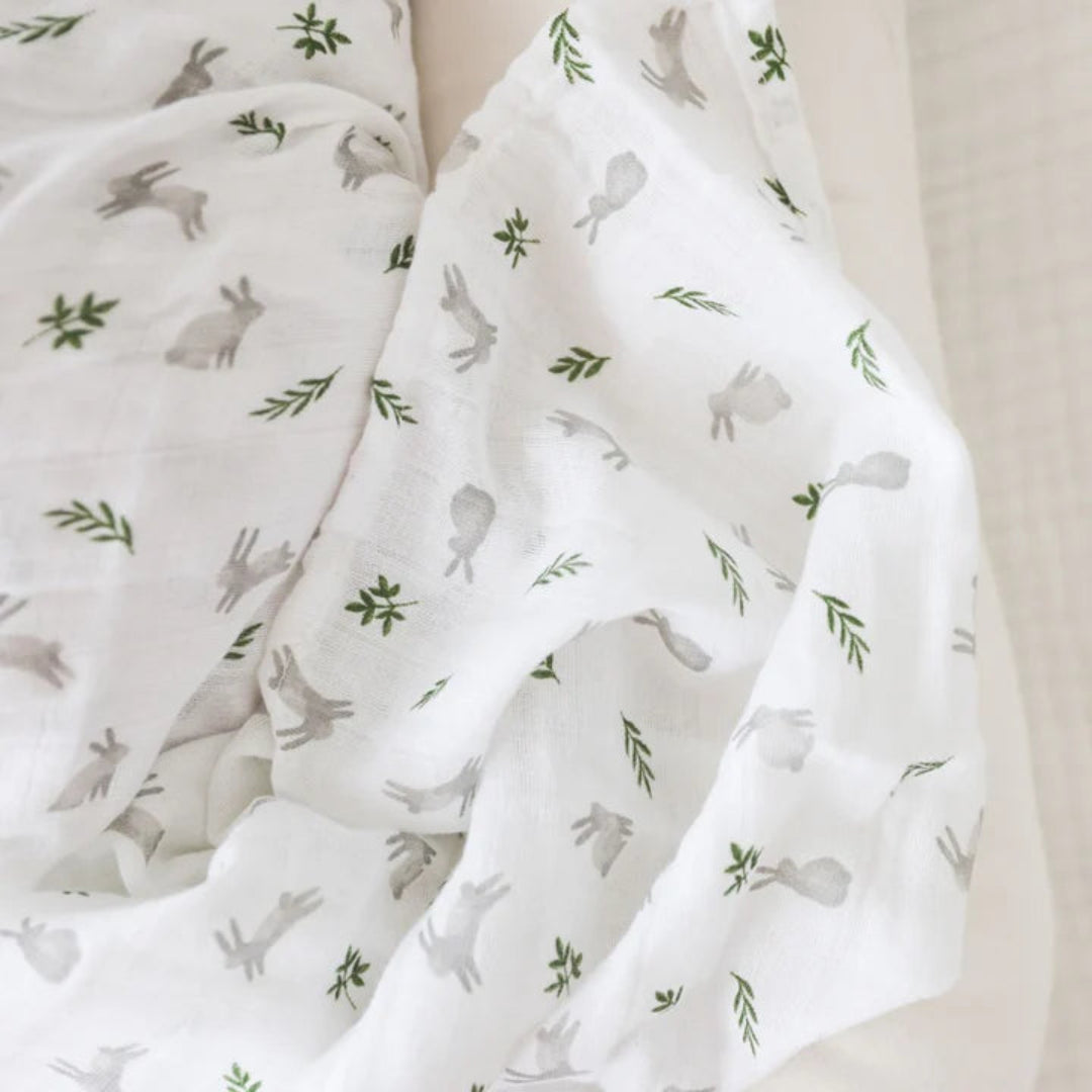 Cotton Muslin Swaddle-Bunnies