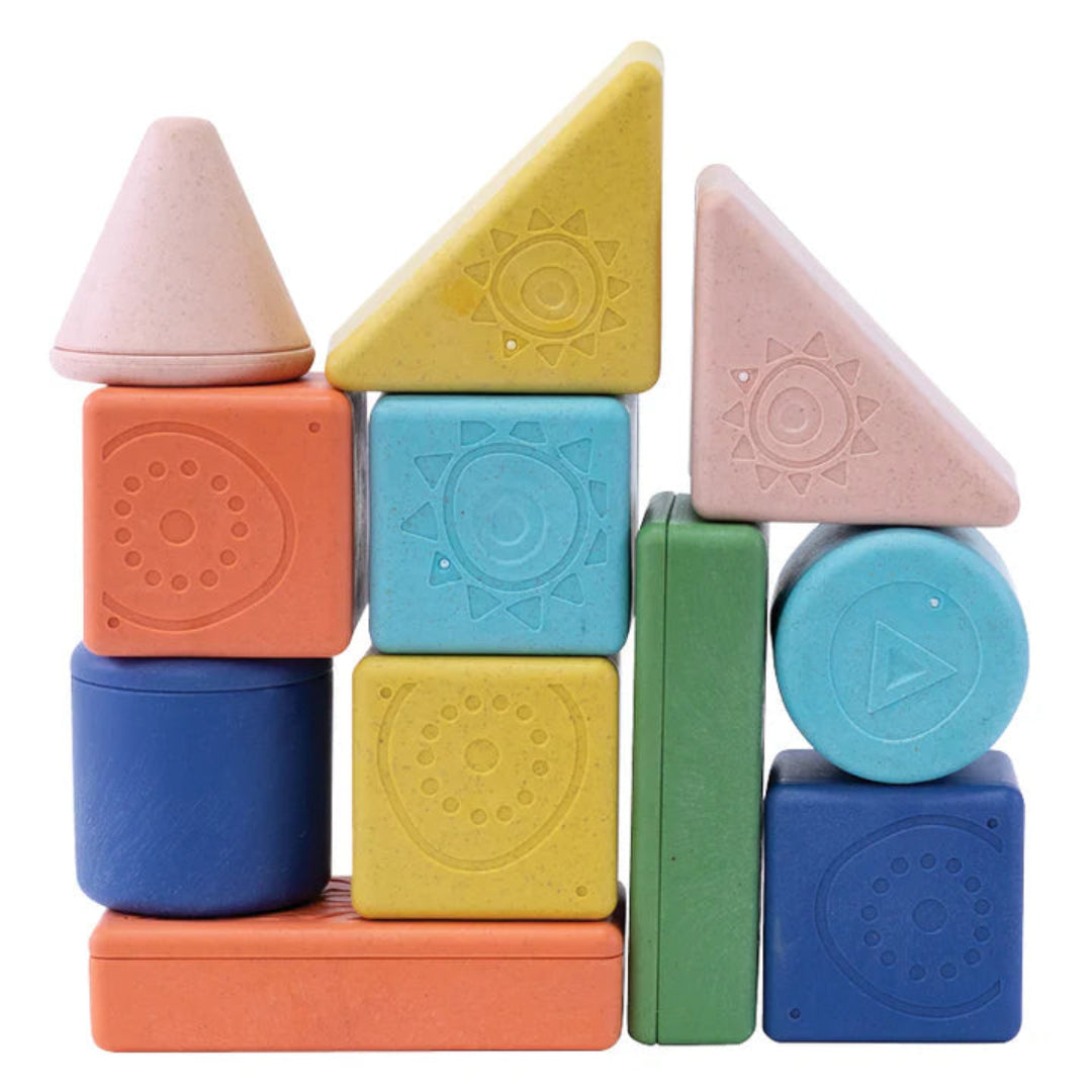 Tiger Tribe Eco-Friendly Rattle & Stack Bio Blocks: Sensory Fun for Little Hands