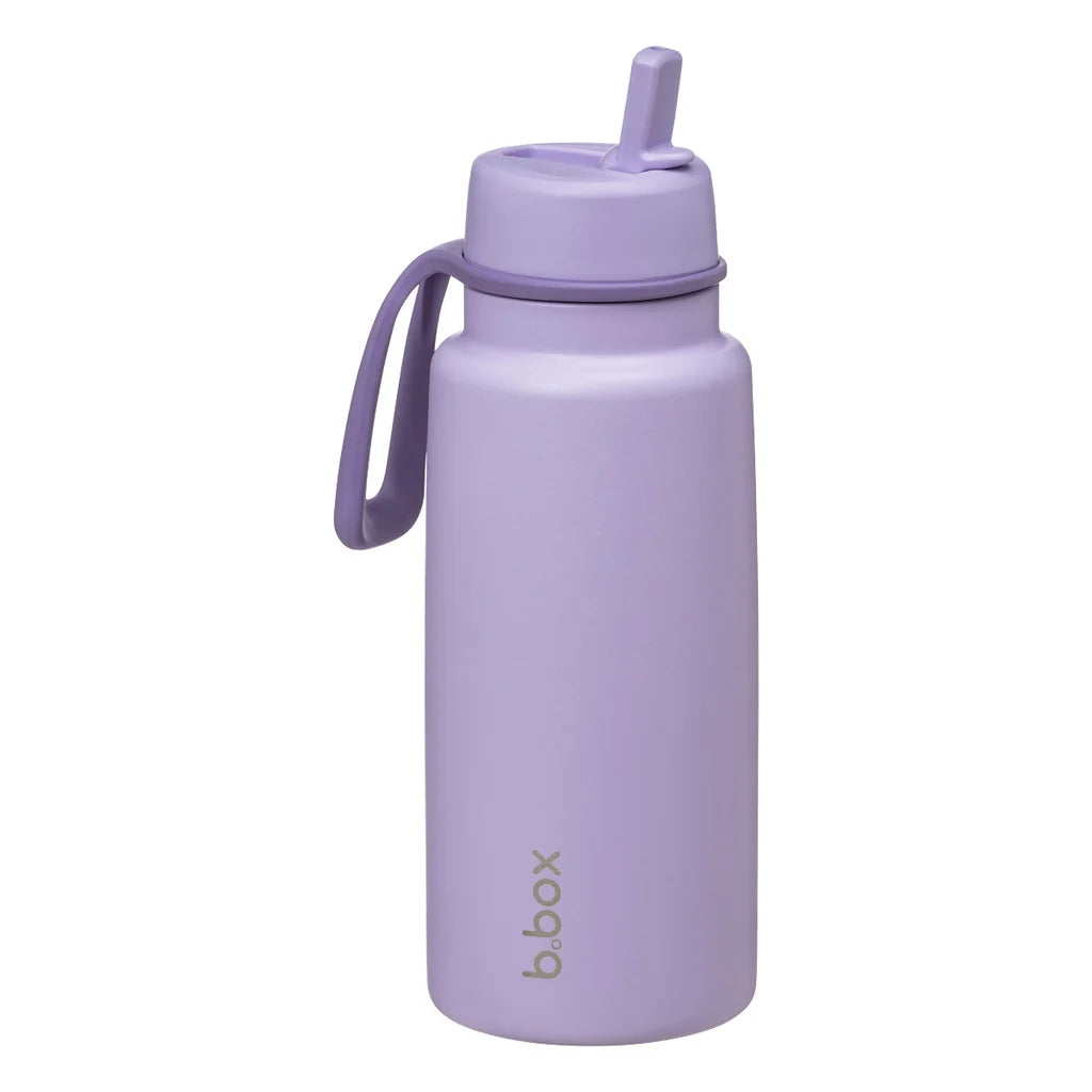 Insulated flip top 1L bottle - lilac love