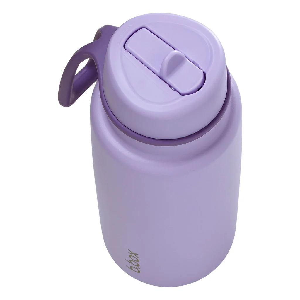Insulated flip top 1L bottle - lilac love