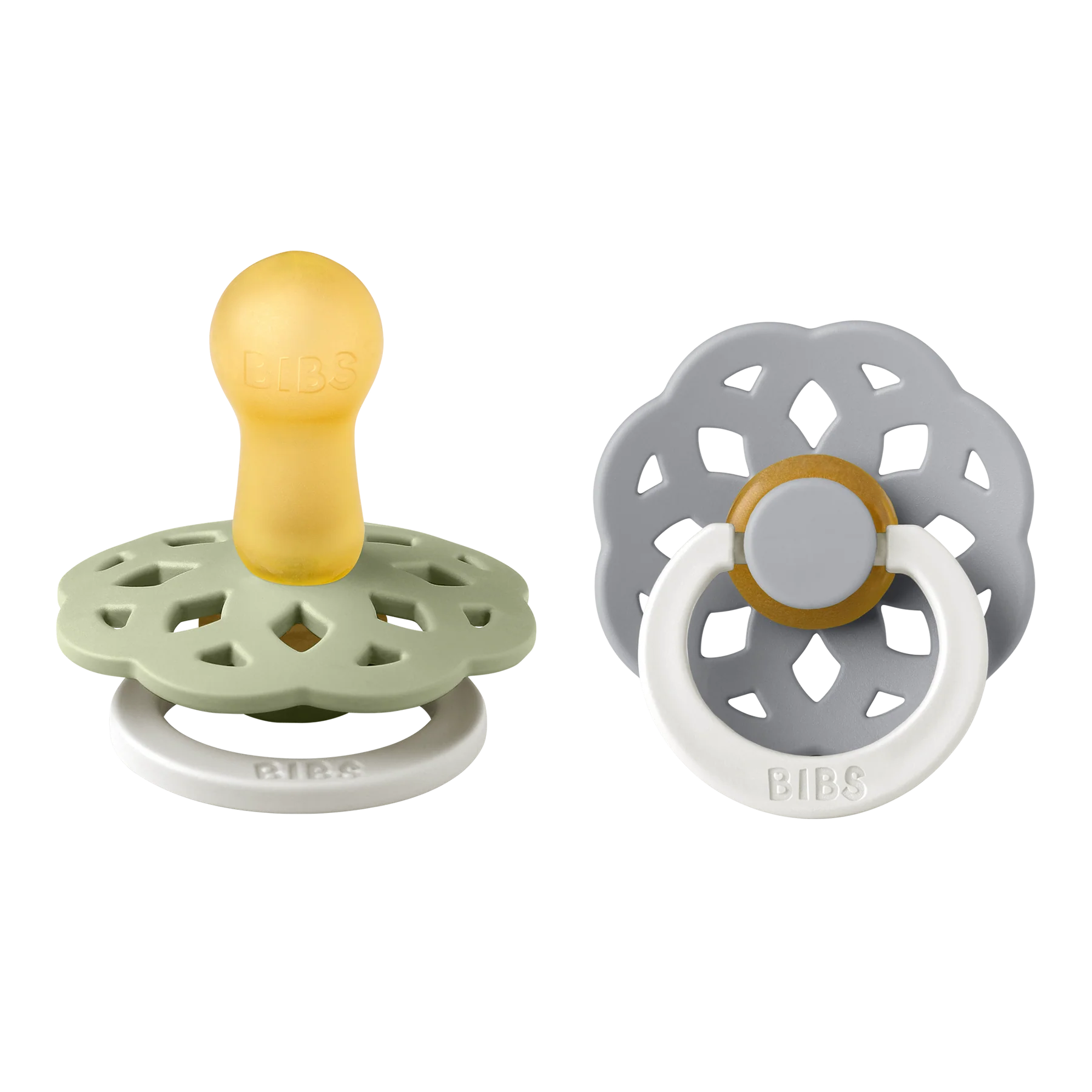 Bibs - Boheme Glow Pacifier - Round Nipple - Sage / Cloud -  Atelier Yvette