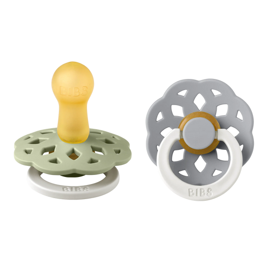 Bibs - Boheme Glow Pacifier - Round Nipple - Sage / Cloud -  Atelier Yvette
