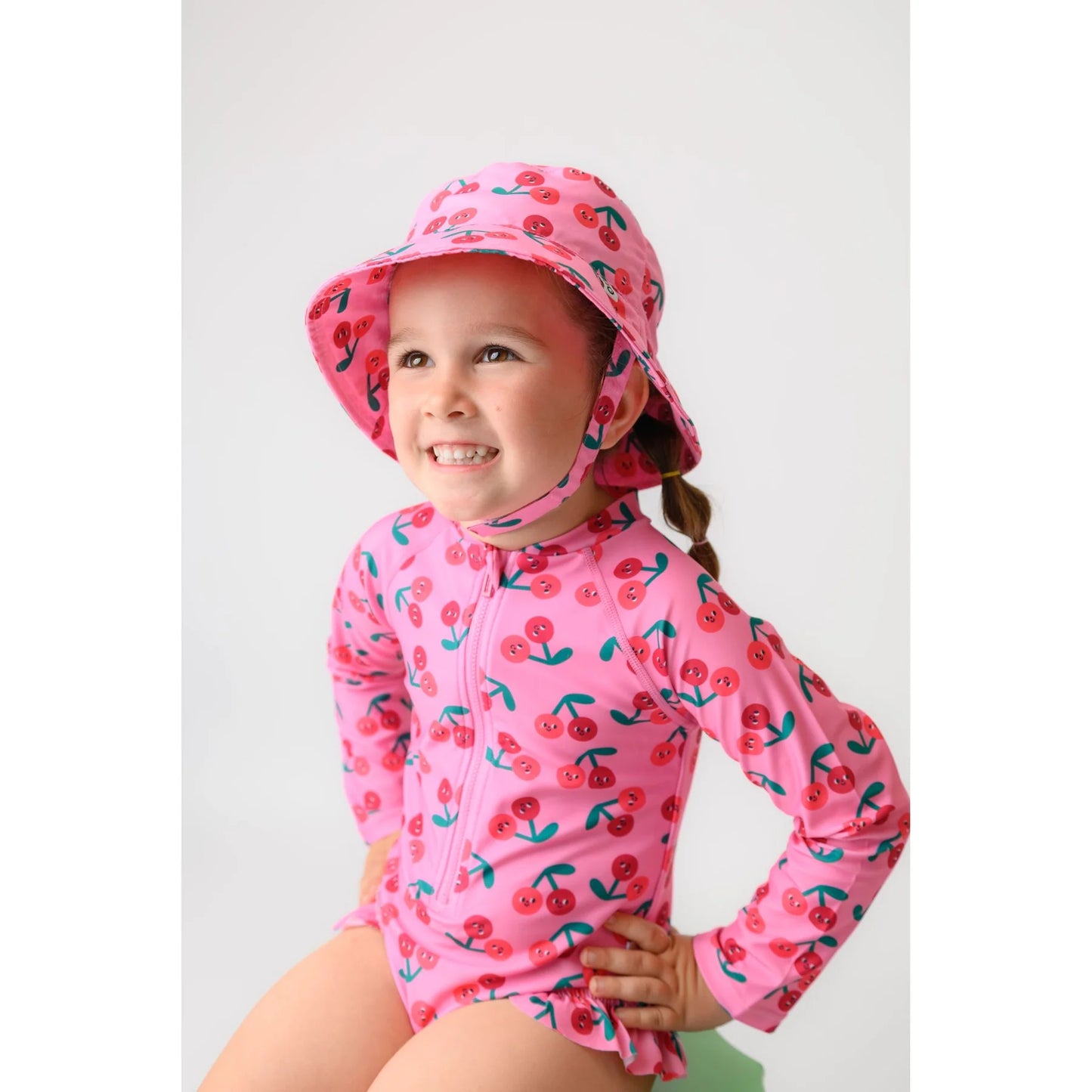 Long Sleeve Swimsuit - UPF 50+ - Cherry