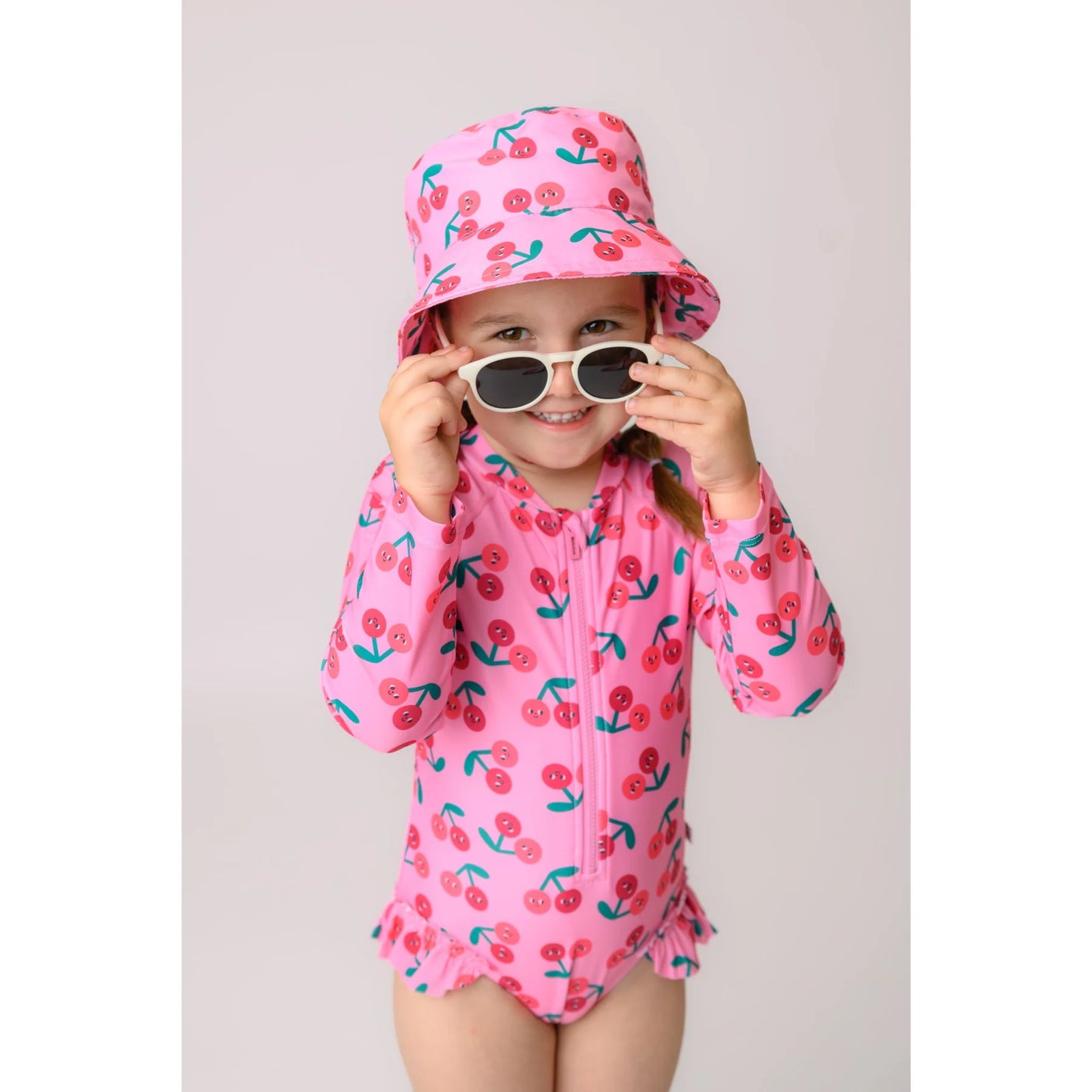 Long Sleeve Swimsuit - UPF 50+ - Cherry