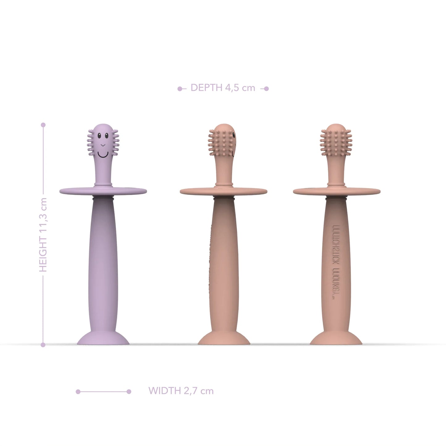Dusty Pink and Lilac Training Toothbrush with Stopper