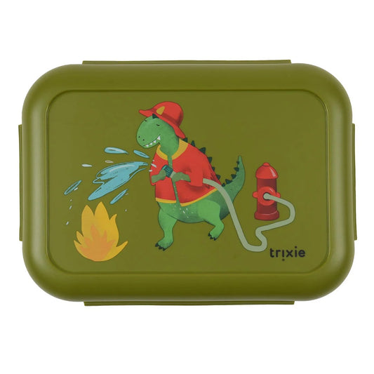 Lunch box with clips - Fireman Mr. Dino