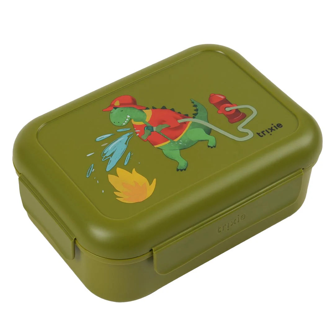 Lunch box with clips - Fireman Mr. Dino