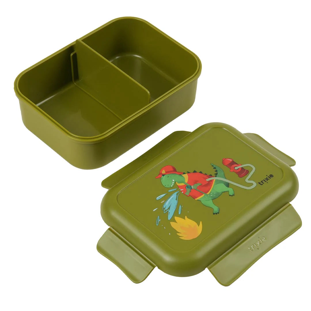 Lunch box with clips - Fireman Mr. Dino