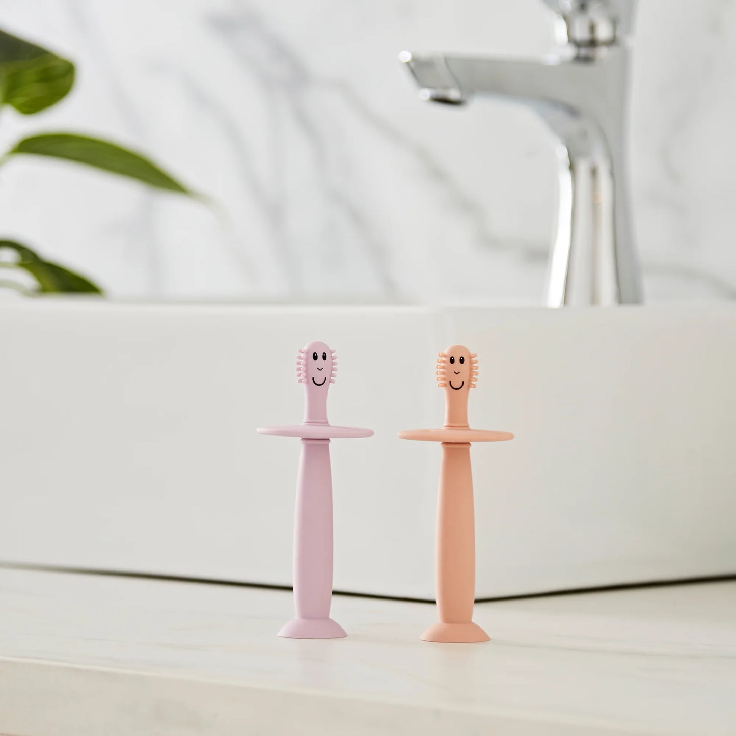 Dusty Pink and Lilac Training Toothbrush with Stopper